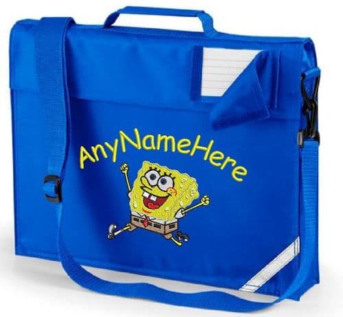 Sponge Bob Embroidered book bag with shoulder strap. Embroidered with any name.