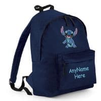 Stitch (from Disney) Junior size Rucksack Backpack Personalised with any name