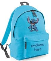 Stitch (from Disney) Junior size Rucksack Backpack Personalised with any name