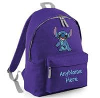 Stitch (from Disney) Junior size Rucksack Backpack Personalised with any name