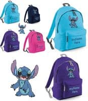 Stitch (from Disney) Junior size Rucksack Backpack Personalised with any name
