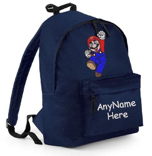 SUPER MARIO DESIGN RUCKSACK,BACKPACK EMBROIDERED WITH ANY NAME