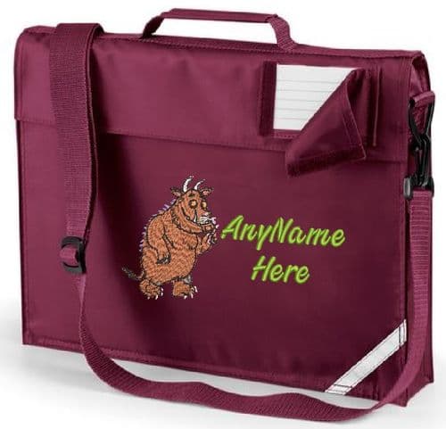 The Gruffalo Embroidered book bag with shoulder strap. Embroidered with any name.