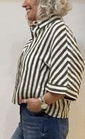 -0039-ITALY Blouse Hollie off white/green stripe
