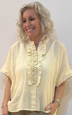 0039 ITALY Blouse Daisy pale yellow