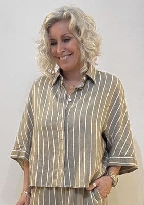 0039 ITALY Blouse Hollie camel/cream/gold