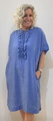 0039 ITALY Dress Daisy blue