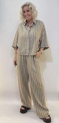 0039 ITALY Trousers Tamana camel/cream/gold