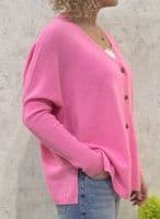 Absolut Cashmere Cardigan Paula bubble gum neon
