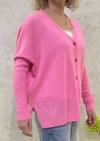 Absolut Cashmere Cardigan Paula bubble gum neon