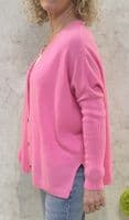 Absolut Cashmere Cardigan Paula bubble gum neon