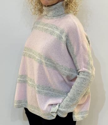 Absolute Cashmere  Jumper Joanna pink/heather grey