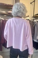 Caroline Cashmere Crew Cardigan baby pink
