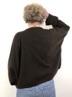 Caroline Cashmere Crew Cardigan chocolate