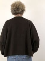 Caroline Cashmere Crew Cardigan chocolate