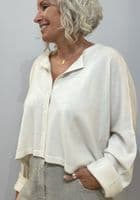 Caroline Cashmere Crew Cardigan cream