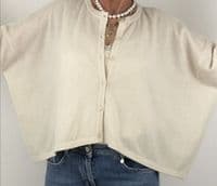 Caroline Cashmere Crew Cardigan Cream