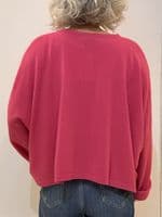 Caroline Cashmere Crew Cardigan fuchsia