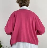 Caroline Cashmere Crew Cardigan fuchsia