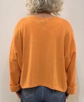 Caroline Cashmere Crew Cardigan orange