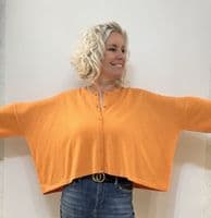 Caroline Cashmere Crew Cardigan orange