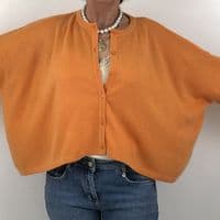 Caroline Cashmere Crew Cardigan orange