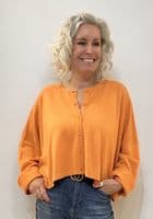 Caroline Cashmere Crew Cardigan orange