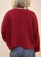 Caroline Cashmere Crew Cardigan ruby
