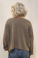 Caroline Cashmere Crew Cardigan taupe