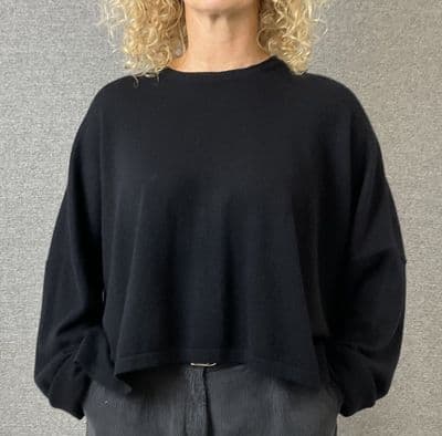 Caroline Cashmere Crew Jumper black