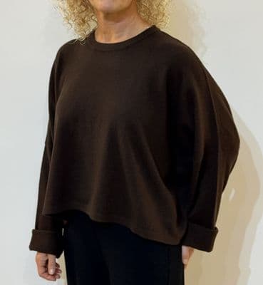 Caroline Cashmere Crew Jumper chocolate