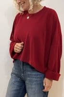 Caroline Cashmere Crew Jumper ruby
