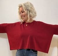 Caroline Cashmere Crew Jumper ruby