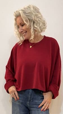 Caroline Cashmere Crew Jumper ruby
