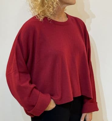 Caroline Cashmere Crew Jumper ruby