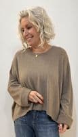 Caroline Cashmere Crew Jumper taupe