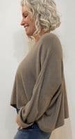 Caroline Cashmere Crew Jumper taupe