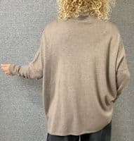 Caroline  Cashmere Jill Polo Sweater taupe