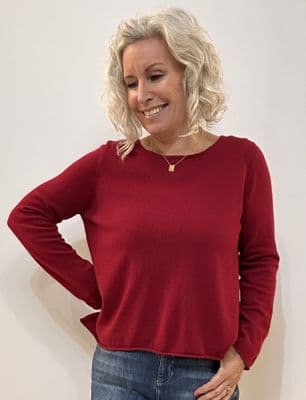Caroline Cashmere VB Jumper ruby