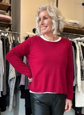 Caroline Cashmere VB Jumper ruby