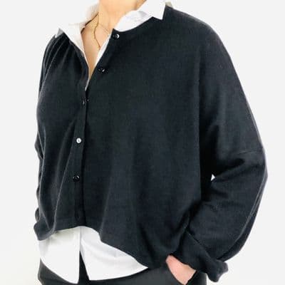 Caroline Crew Cardigan Black