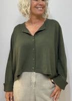 Caroline Crew Cardigan moss green
