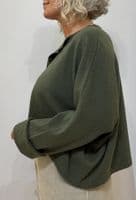 Caroline Crew Cardigan moss green