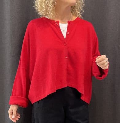 Caroline Crew Cardigan Red