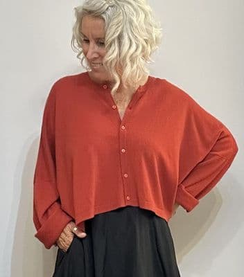 Caroline Crew Cardigan Terracotta