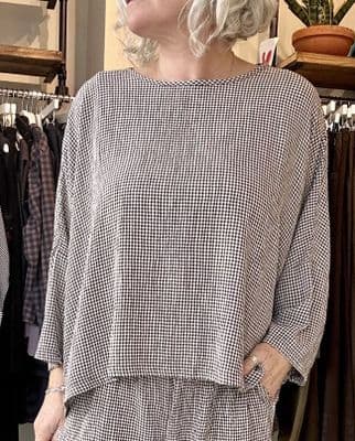 Cut Loose Top coconut micro check