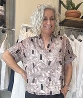 Diega Blouse Tifana ecru and camel