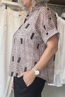 Diega Blouse Tifana ecru and camel