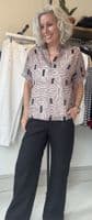 Diega Blouse Tifana ecru and camel