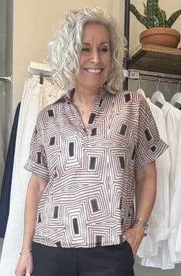 Diega Blouse Tifana ecru and camel